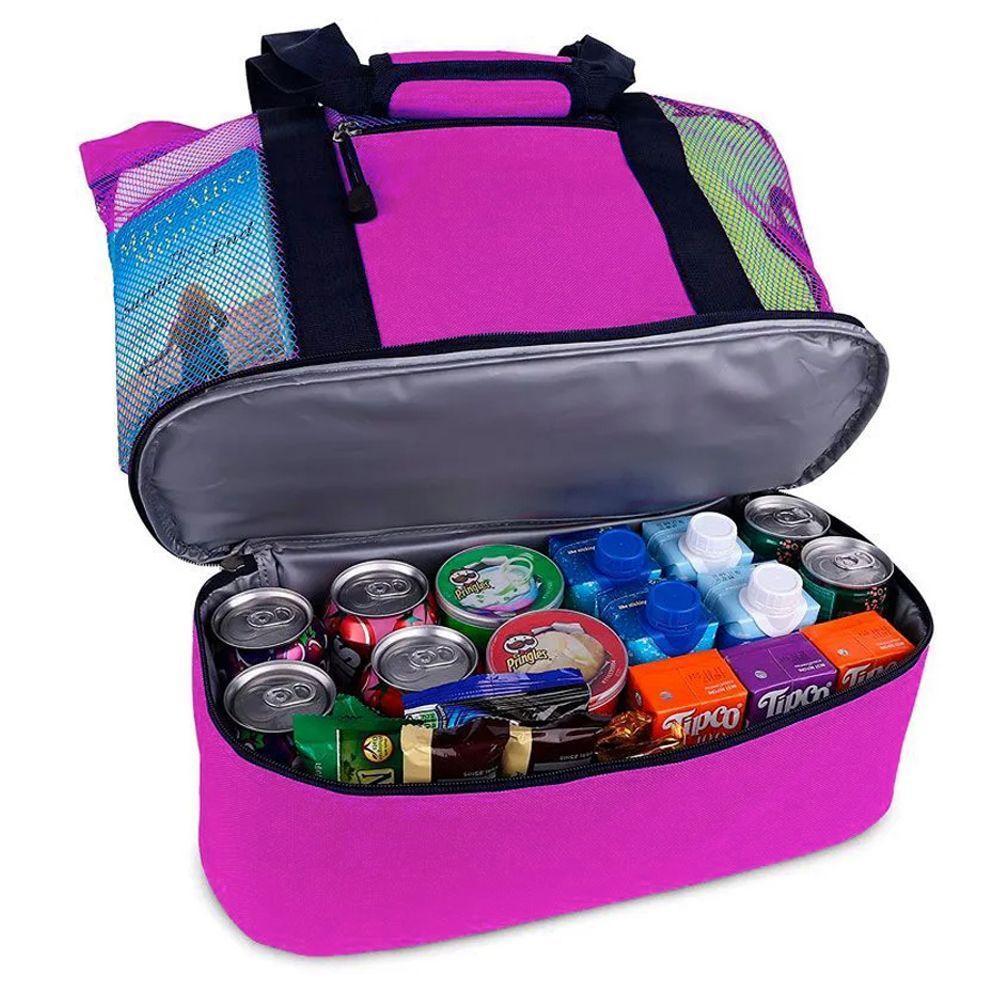 Bolsa Praia Com Compartimento Termico Piscina Campo Rosa - 3