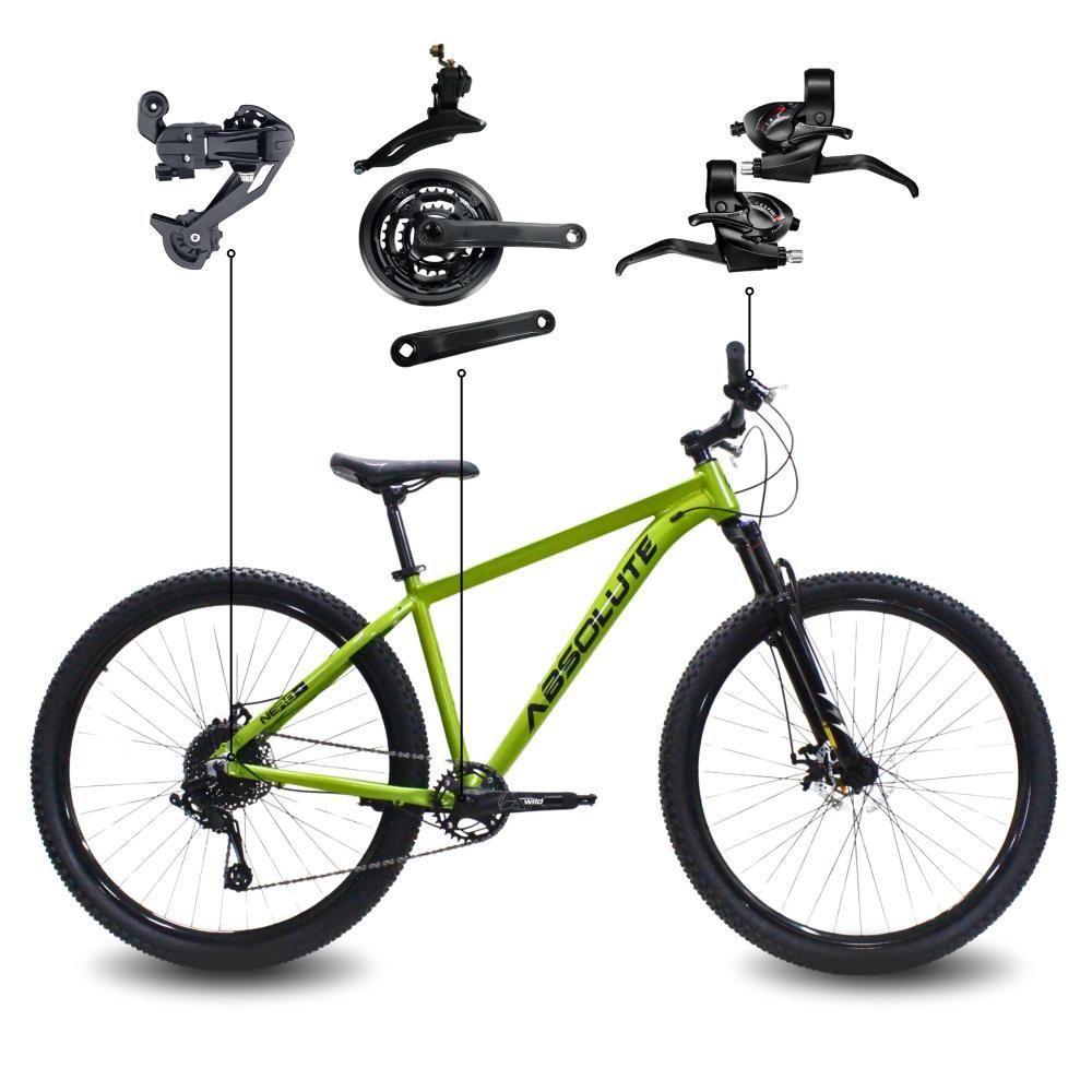 Bicicleta Aro 29 Absolute 21 Marchas Quadro Alumínio Freio A Disco Mtb - Verde - 21 Verde - 1
