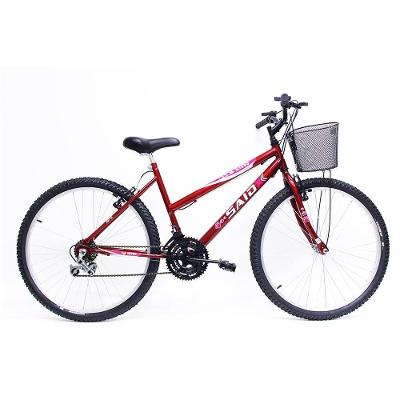Bicicleta Aro 26 Feminina De Passeio 18 Marchas Saidx Vermelho