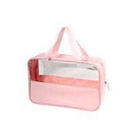 Necessaire Transparente Organizador Viagem Bolsa Média Rosa - 1