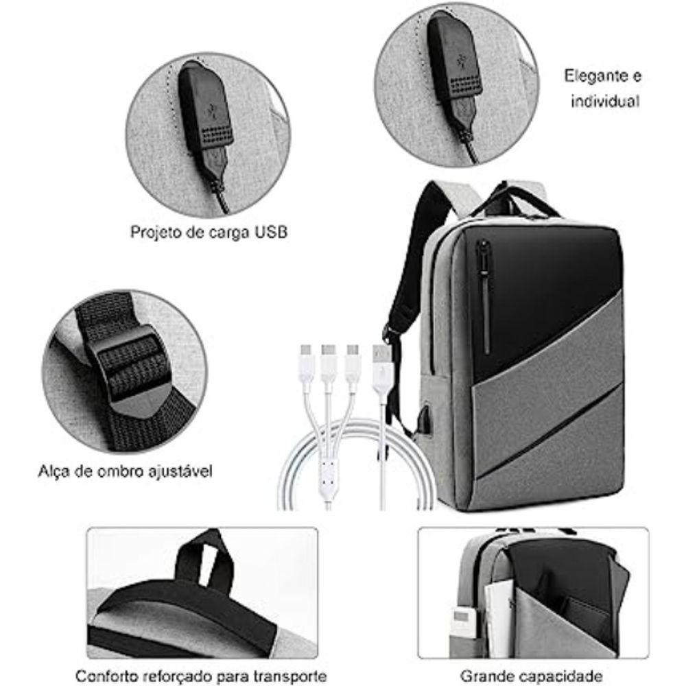 Mochila Executiva Impermeável Notebook 15.6 Azul - 3