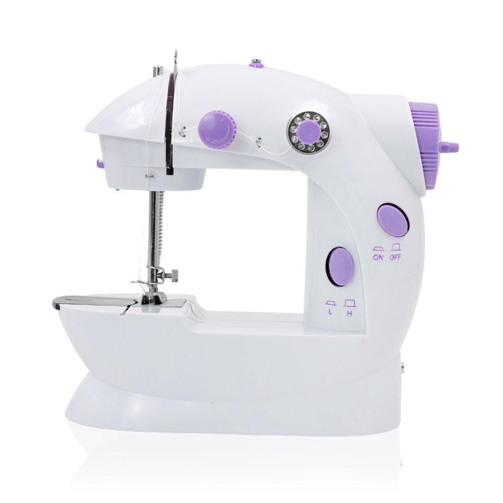 Mini Máquina De Costura Reta Portátil Bivolt Doméstica Compacta Branco - 1