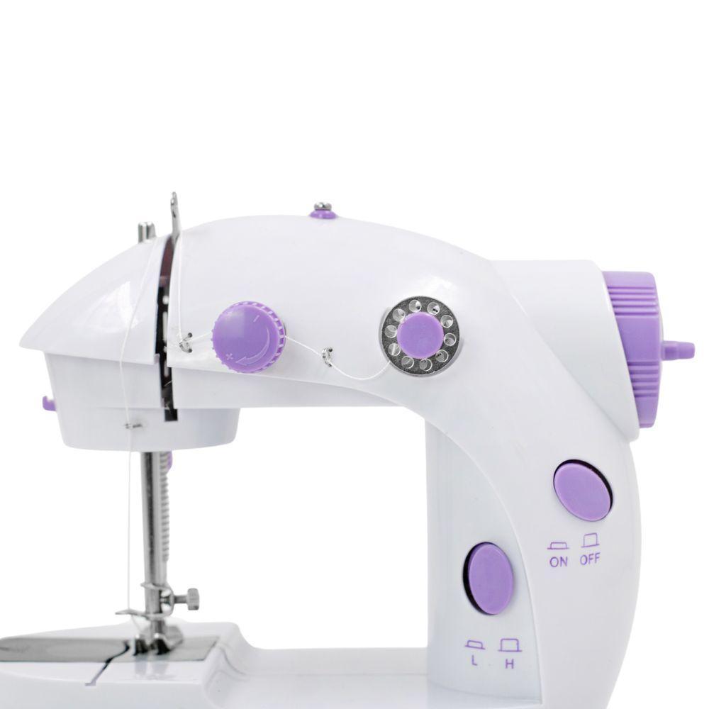Mini Máquina De Costura Reta Portátil Bivolt Doméstica Compacta Branco - 6
