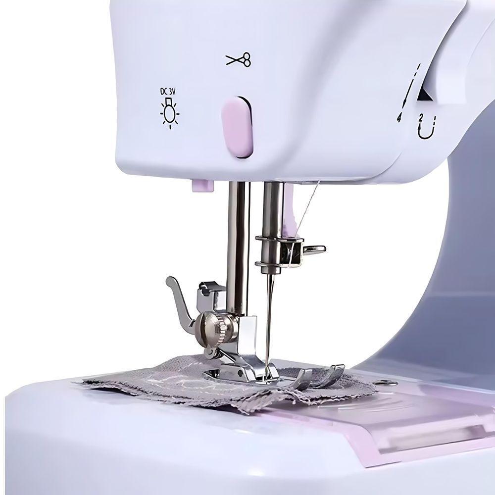 Mini Máquina De Costura 12 Pontos Portátil Tomada Pilha Branco - 6