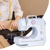 Mini Máquina De Costura 12 Pontos Portátil Tomada Pilha Branco - 2