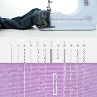 Mini Máquina De Costura 12 Pontos Portátil Tomada Pilha Branco