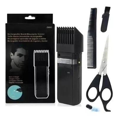 Kit Barba Cabelo Máquininha Xz389 Recarregável