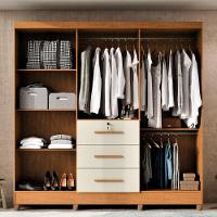 Guarda-roupa Casal 6 Portas 3 Gavetas Com Chave Mumbai Mdp Nature/off White - 2