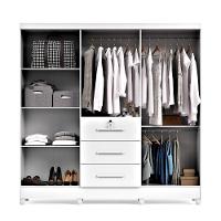 Guarda-roupa Casal 6 Portas 3 Gavetas Com Chave Mumbai Mdp Branco - 5