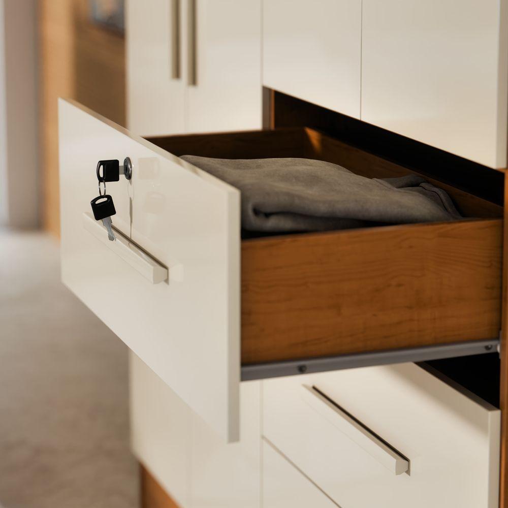 Guarda-roupa Casal 4 Portas 3 Gavetas Com Chave Mumbai Mdp Nature/off White - 3