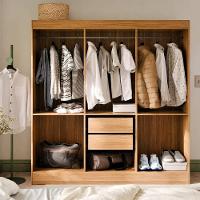 Guarda Roupa Casal 6 Portas Itália Com 2 Gavetas E Cabideiro Nature Off White