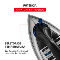 Ferro A Seco Mondial Preto E Cromado 1400W FS-01-BI 220V - 3