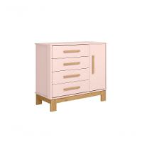 Cômoda Organizadora Infantil Com 4 Gavetas E Sapateira Slim Rosa - 2