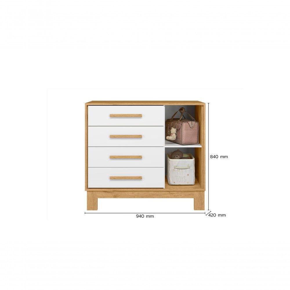Cômoda Organizadora Infantil Com 4 Gavetas E Sapateira Slim Freijo - 3