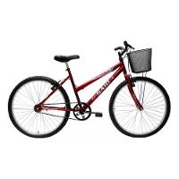 Bicicleta Aro 26 Feminina Mono Sem Marcha Com Cesta Saidx Vermelho - 1