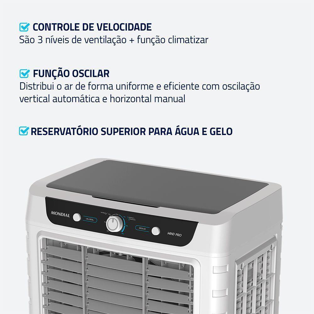 Climatizador Mondial Wind Pro 45L 230W CL-45L Branco Com Cinza 110V - 4