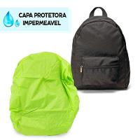 Capa De Chuva Para Mochila Impermeavel Motoboy Viagem Mala Elastico Verde - 2