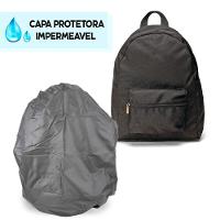 Capa De Chuva Para Mochila Impermeavel Motoboy Viagem Mala Elastico Preto - 2