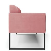 Sofá Namoradeira Base Industrial Preto Marisa Suede Rosê
