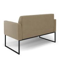 Sofá Namoradeira Base Industrial Preto Marisa Suede Marrom Rato - 5