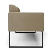 Sofá Namoradeira Base Industrial Preto Marisa Suede Marrom Rato - 7