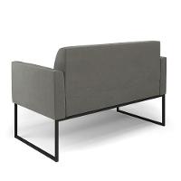 Sofá Namoradeira Base Industrial Preto Marisa Suede Grafite - 7