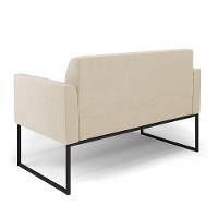 Sofá Namoradeira Base Industrial Preto Marisa Suede Bege - 6