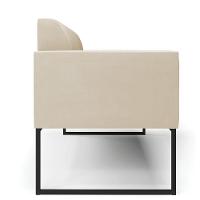 Sofá Namoradeira Base Industrial Preto Marisa Suede Bege - 7