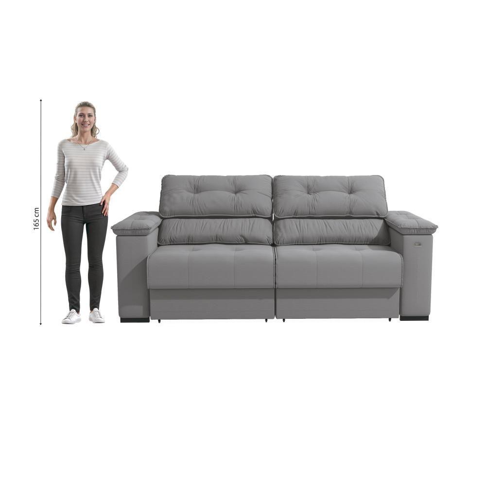 Sofá Cama Kappesberg Stelo Veludo Titânio 230cm - 4
