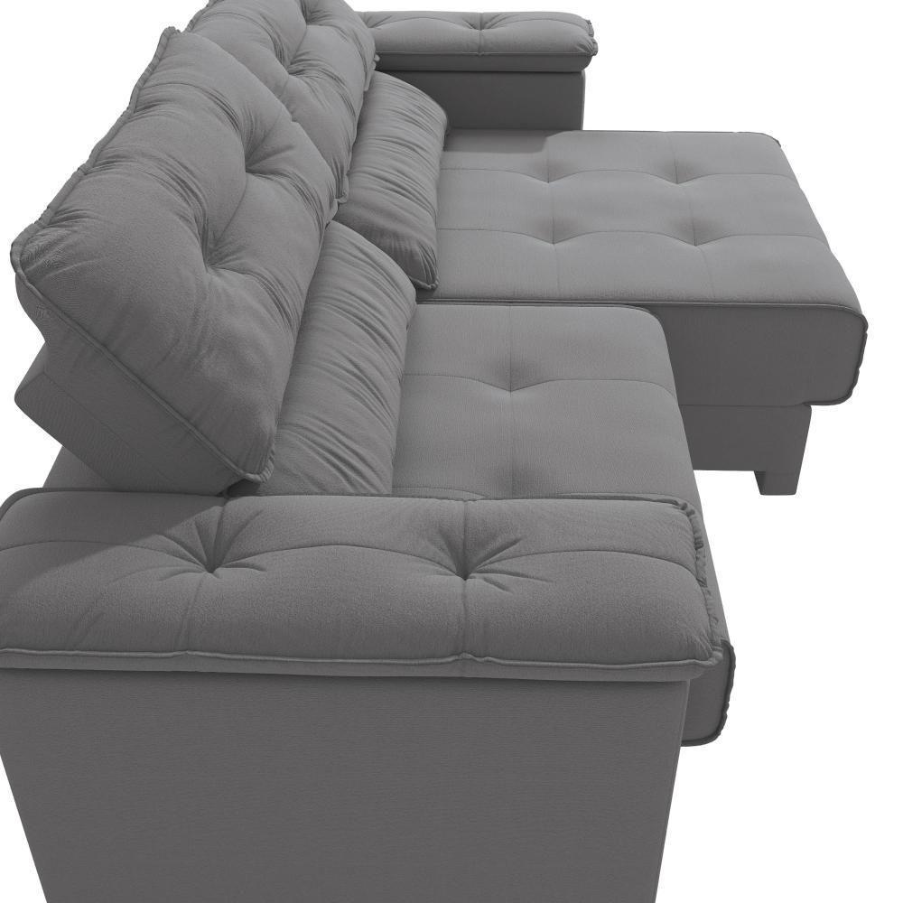 Sofá Cama Kappesberg Stelo Veludo Titânio 230cm - 7