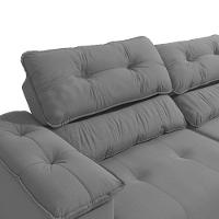 Sofá Cama Kappesberg Stelo Veludo Titânio 230cm - 5