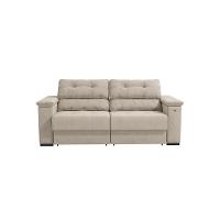 Sofá Cama Kappesberg Stelo Veludo Bege 230cm - 2