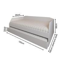 Sofa Com Bicama Para Quarto Ou Sala Solteiro Ou Criança Com Cama Auxiliar Reforçada Duo Branco - 3