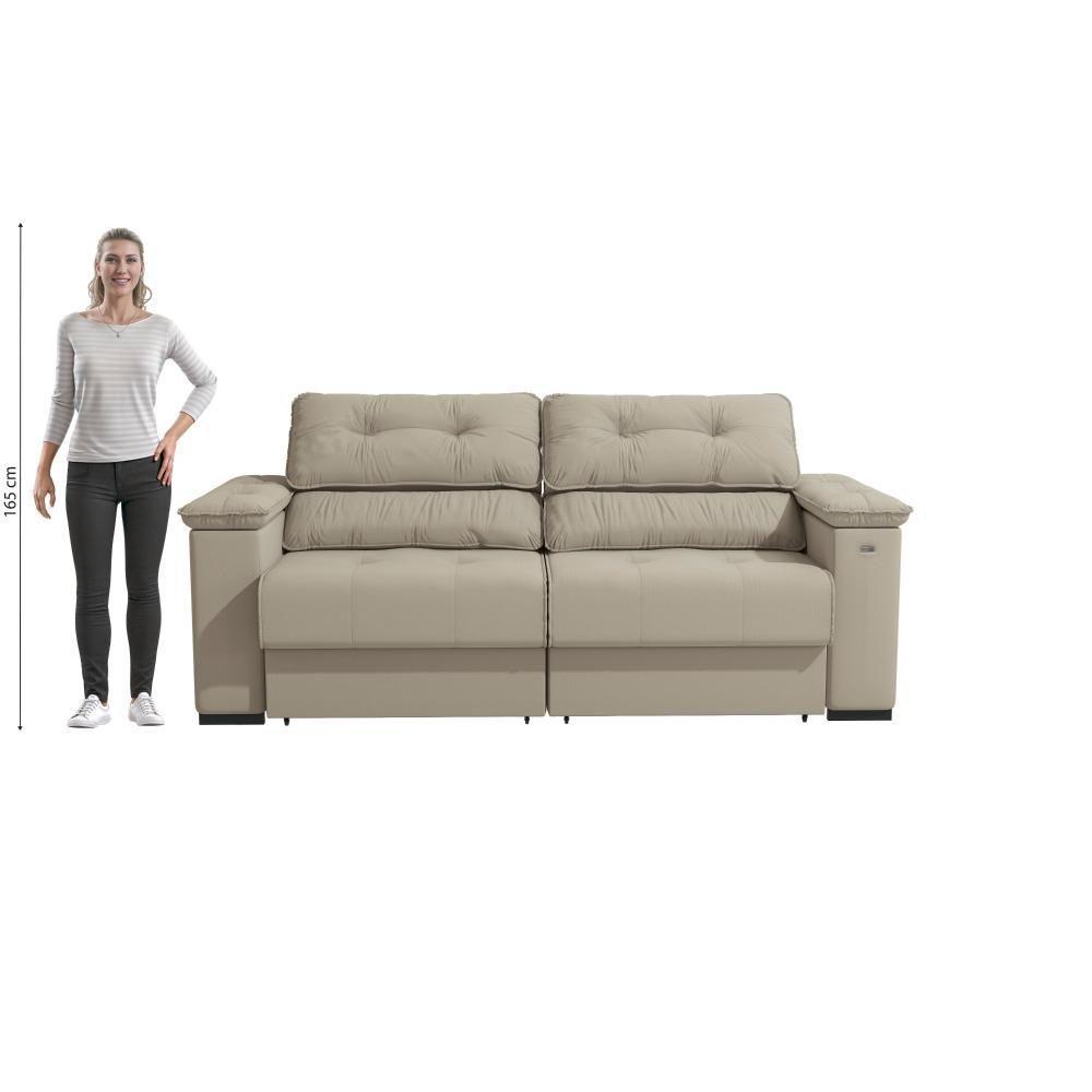 Sofá Cama Kappesberg Stelo Suede Bege 230cm - 4