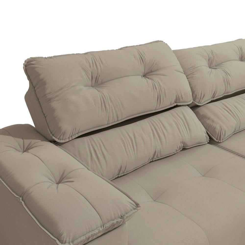 Sofá Cama Kappesberg Stelo Suede Bege 230cm - 5