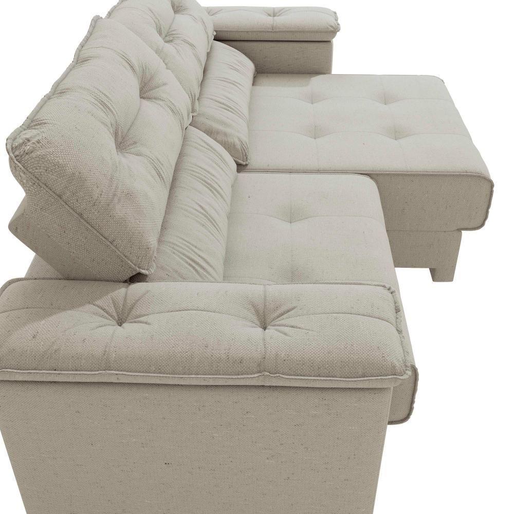 Sofá Cama Kappesberg Stelo Linho Caqui 230cm - 3