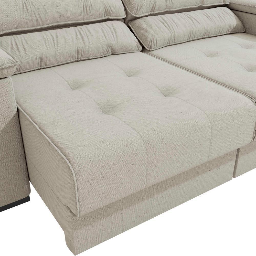 Sofá Cama Kappesberg Stelo Linho Caqui 230cm - 4