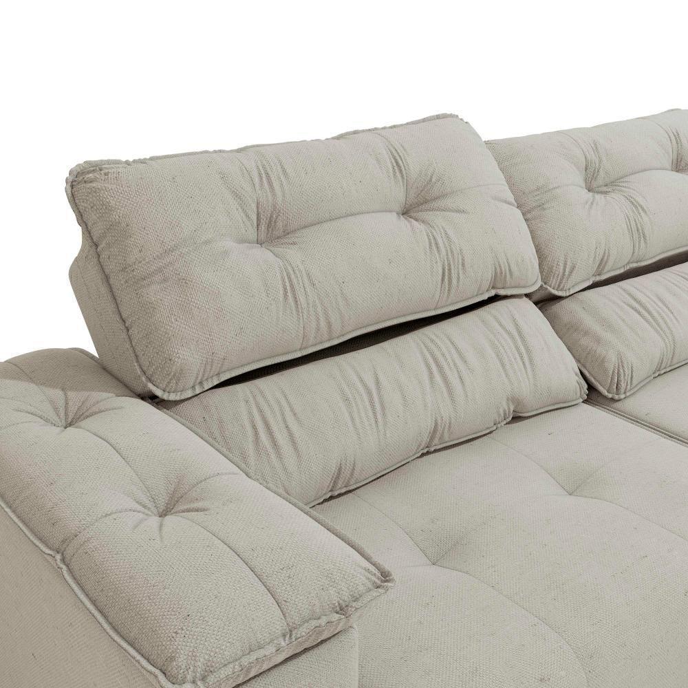 Sofá Cama Kappesberg Stelo Linho Caqui 230cm - 5