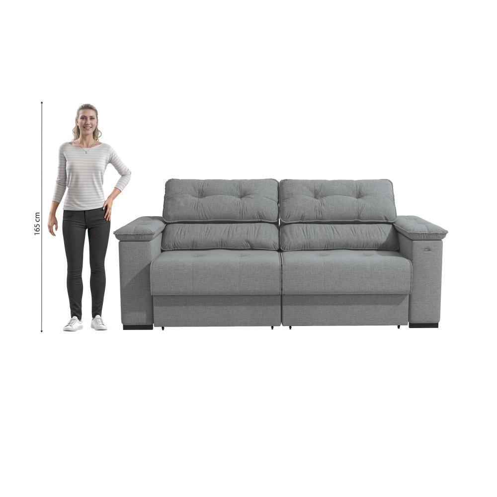 Sofá Cama Kappesberg Stelo Linho Cinza 230cm - 4