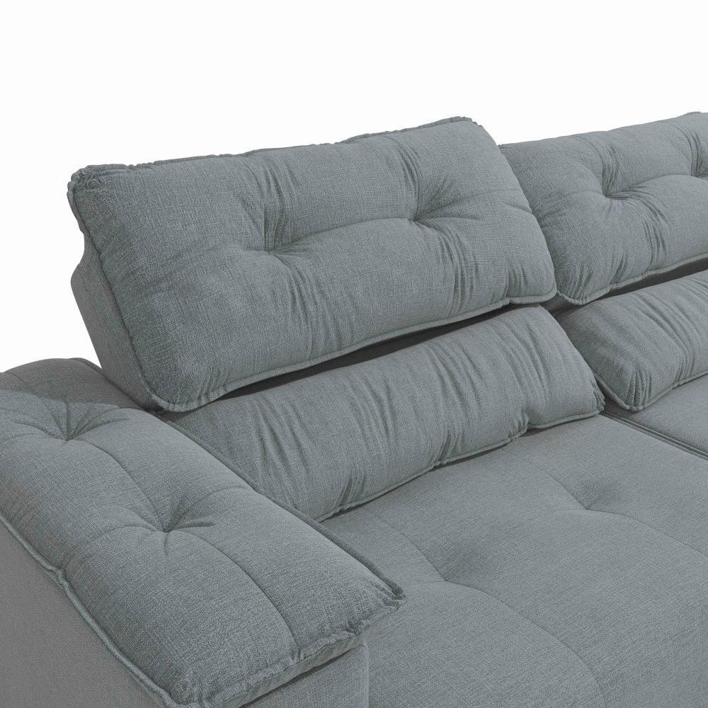 Sofá Cama Kappesberg Stelo Linho Cinza 230cm - 7