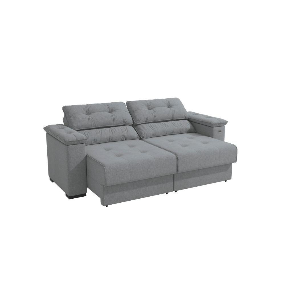 Sofá Cama Kappesberg Stelo Linho Cinza 230cm - 8