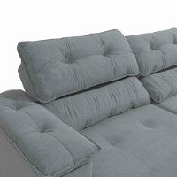 Sofá Cama Kappesberg Stelo Linho Cinza 230cm - 7
