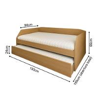 Sofa Com Bicama Para Quarto Ou Sala Solteiro Ou Criança Com Cama Auxiliar Reforçada Duo Amendoa - 3