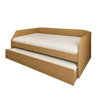 Sofa Com Bicama Para Quarto Ou Sala Solteiro Ou Criança Com Cama Auxiliar Reforçada Duo Amendoa - 6