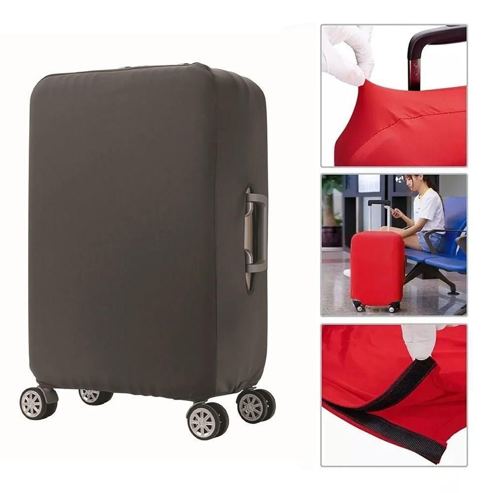 Capa Protetora Malas Viagem Bagagem Malha Neopreme Elástico Tam M Vermelho - 2