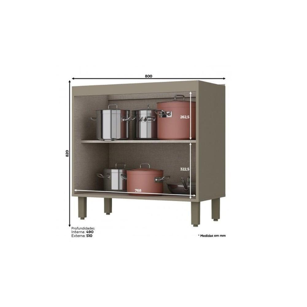 Cozinha Completa 8Pçs (2 Armários + 2 Balcões + 2 Paneleiros + 2 Complementos) C7p02 Duna/cristal - 9