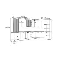 Cozinha Completa 19pçs Torre Quente Cristaleira 6 Aéreos 5 Balcões 5 Tampos Cz264 Branco - Henn - 6