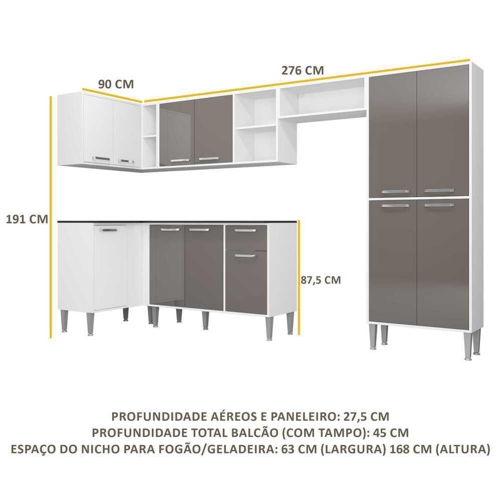 Cozinha Completa Armário e Balcão Xangai Zouk Multimóveis - 8