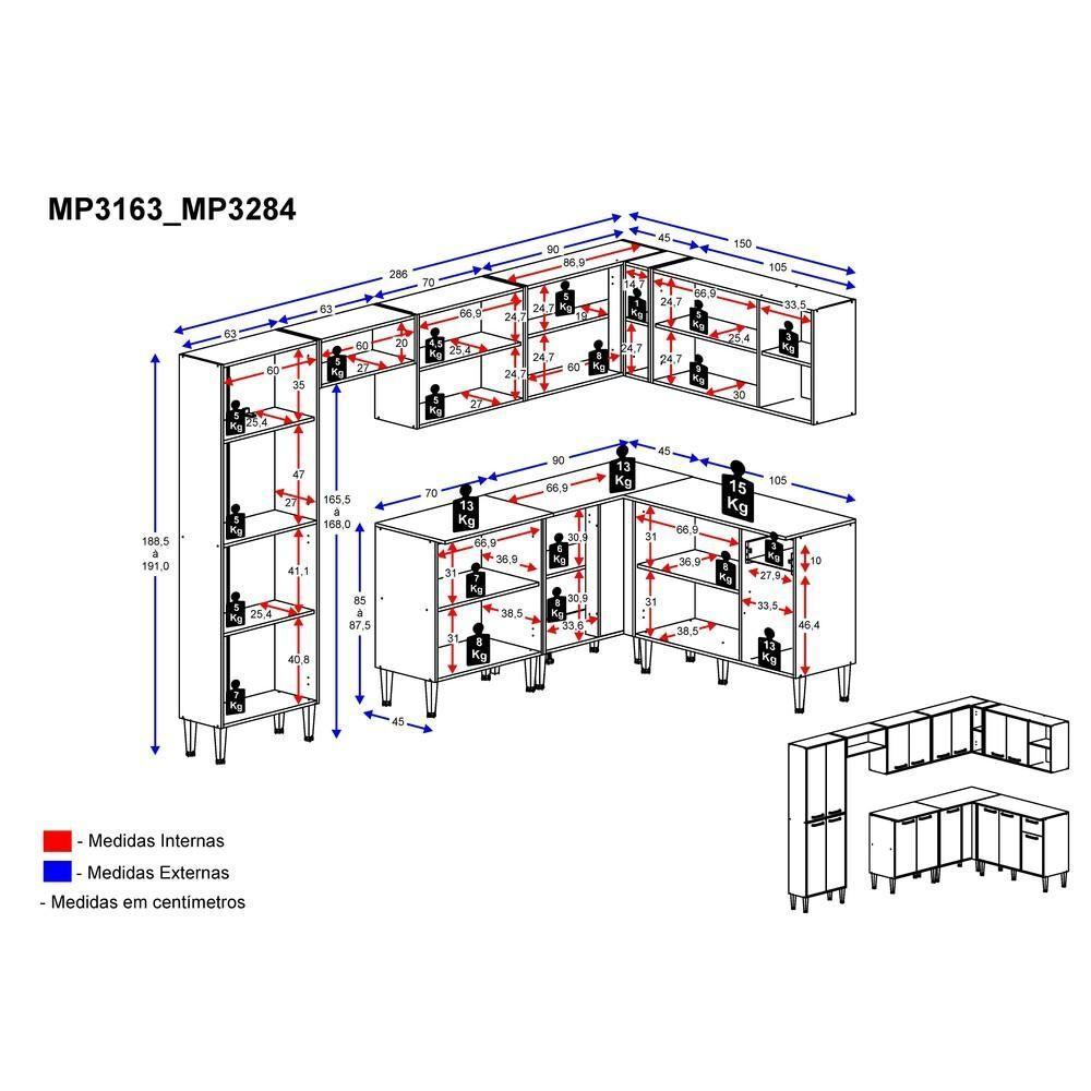 Cozinha Completa Armário e Balcão Xangai Soul Multimóveis - 5