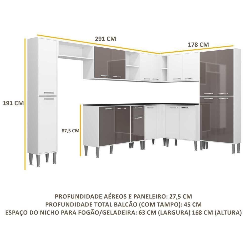 Cozinha Completa Armário e Balcão Xangai Rock Multimóveis - 7